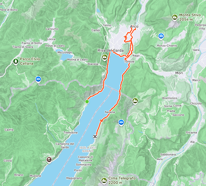 Recorrido carrera Jose Maratón Lago di Garda 42.