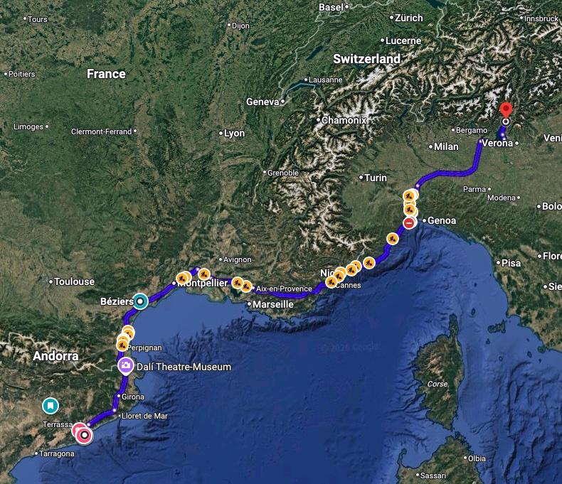 Recorrido viaje Jose Maratón Lago di Garda 42.